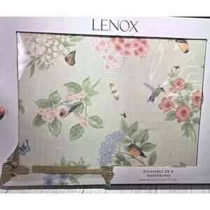 Lenox Butterfly Meadow Flutter Cork Back Placemat SET OF 4 Floral Cottage NEW